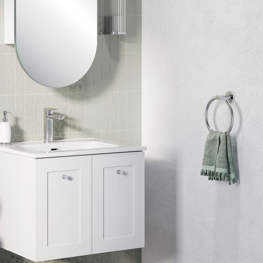 Kaya Hand Towel Ring, Chrome