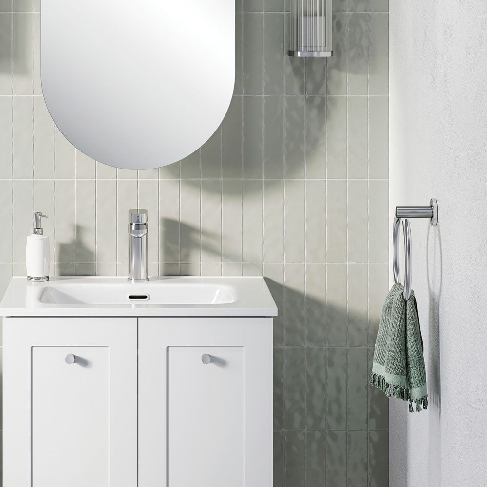 Kaya Hand Towel Ring, Chrome