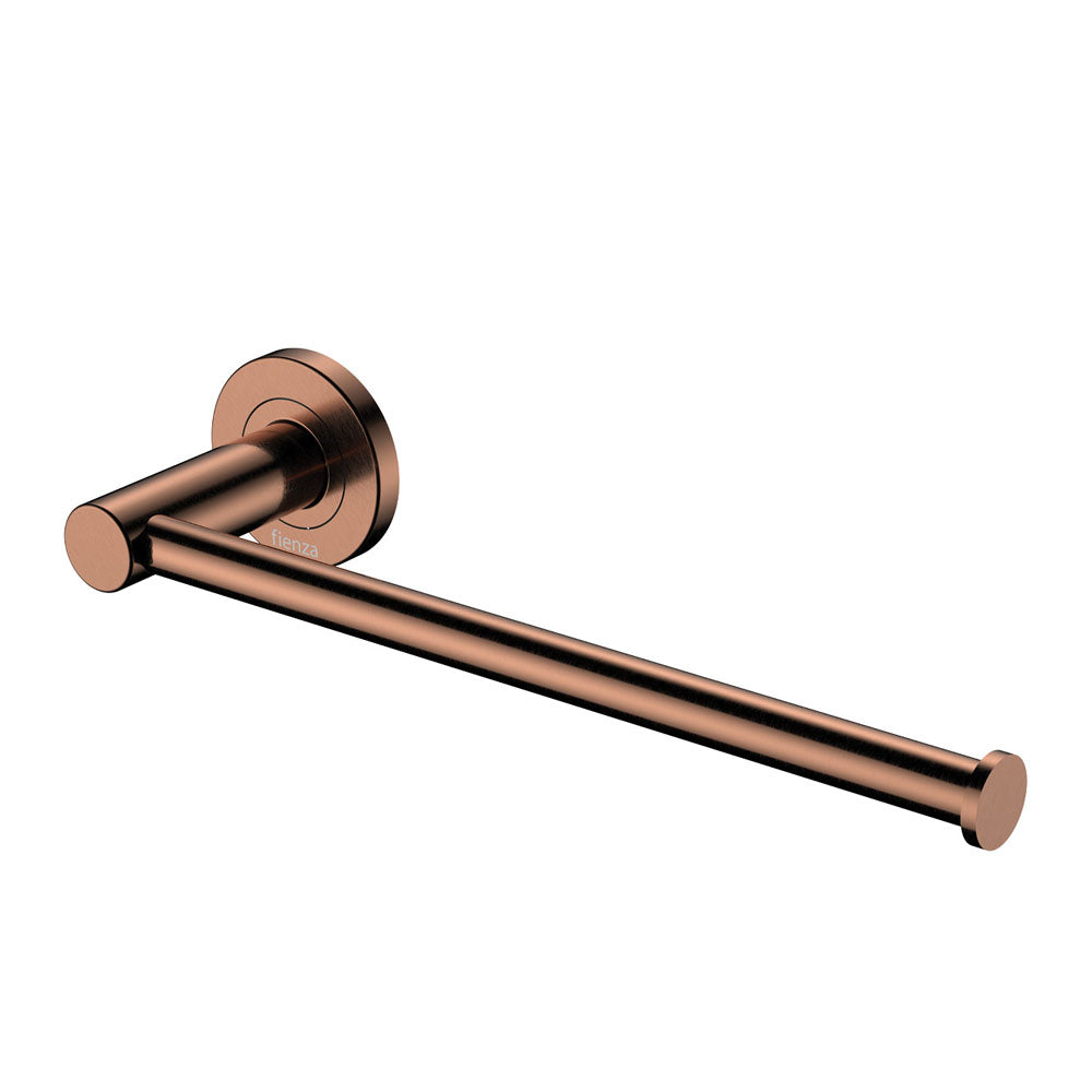 Kaya Hand Towel Rail / Toilet Roll Holder, Brushed Copper
