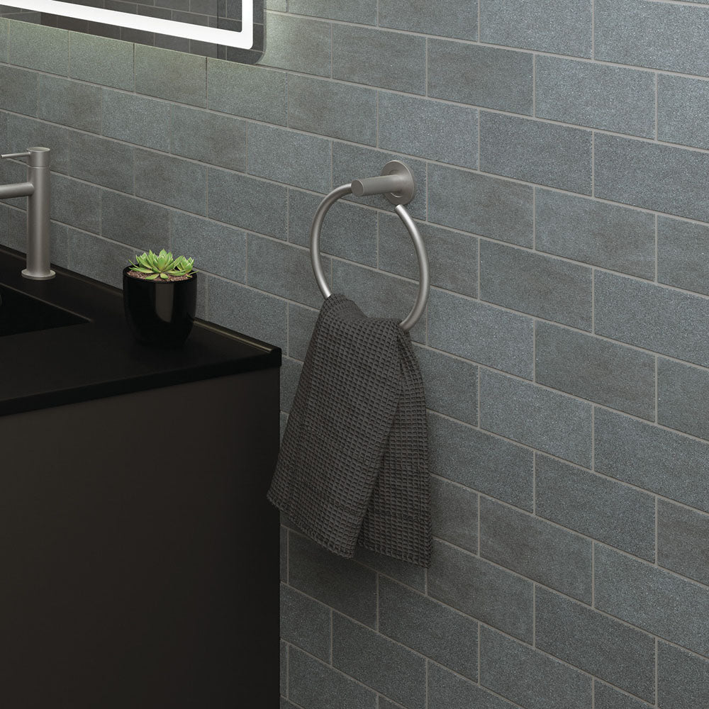 Kaya Hand Towel Rail / Toilet Roll Holder, Gun Metal