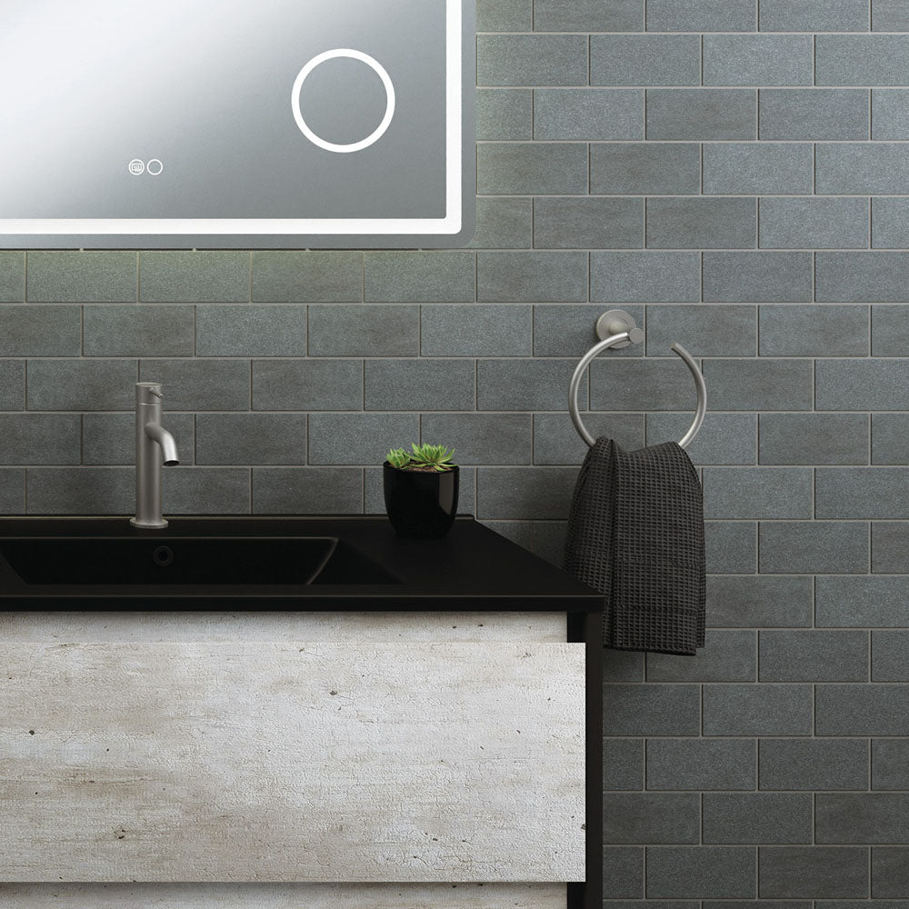 Kaya Hand Towel Rail / Toilet Roll Holder, Gun Metal