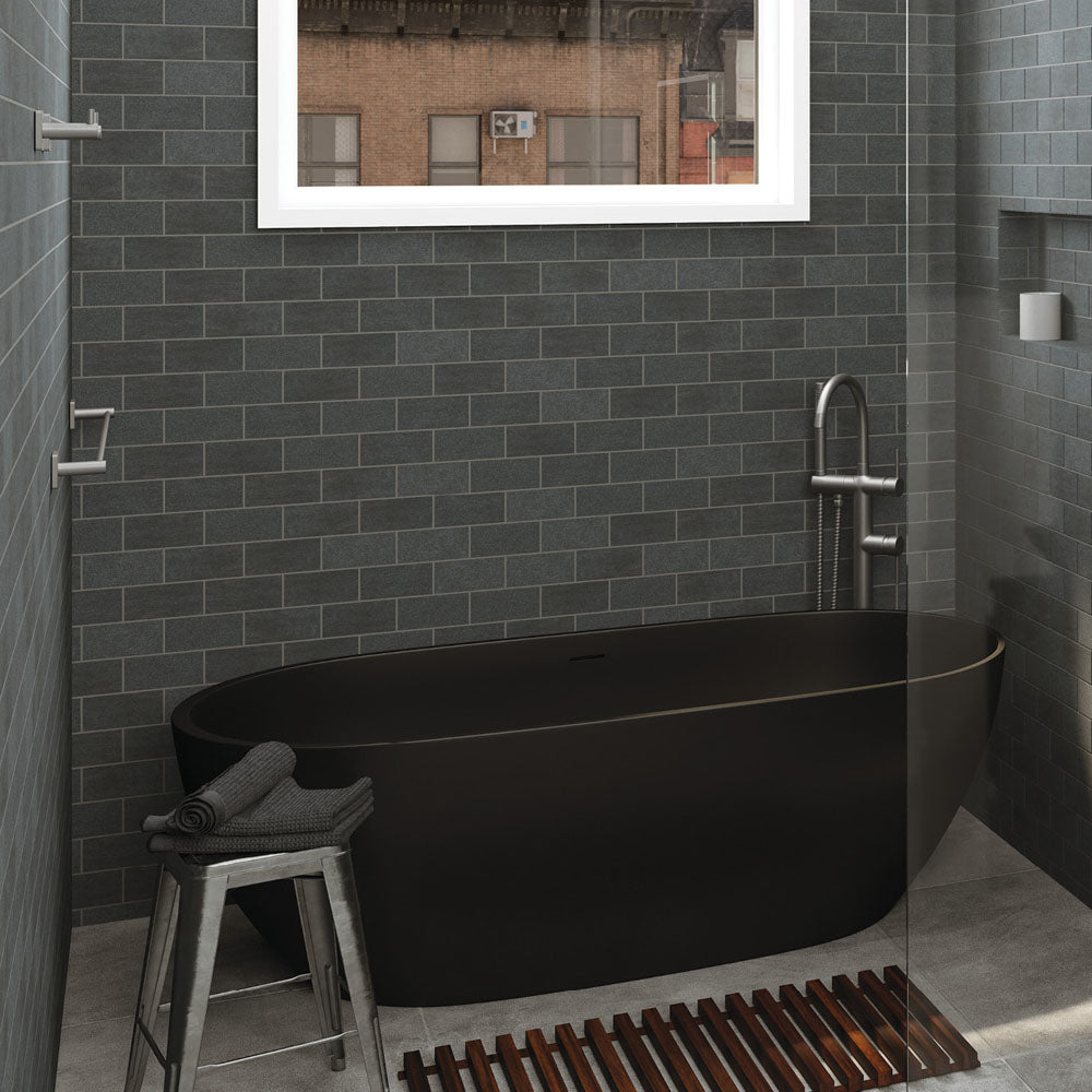 Sansa Single Towel Rail, 900mm, Gun Metal