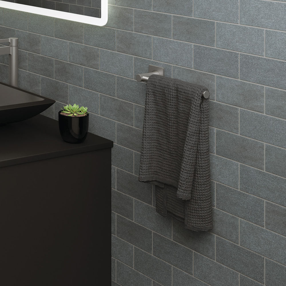 Sansa Hand Towel Rail / Toilet Roll Holder, Gun Metal