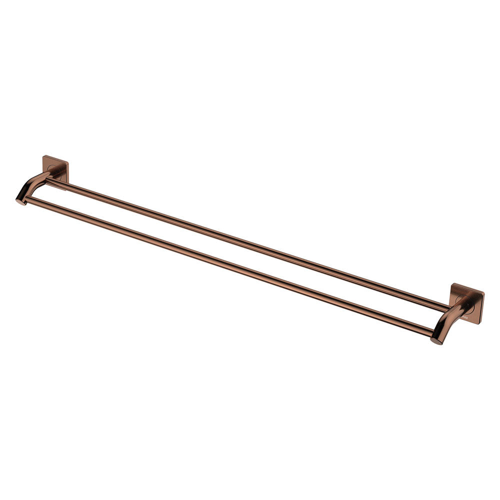Sansa Double Towel Rail, 900mm, Brushed Copper