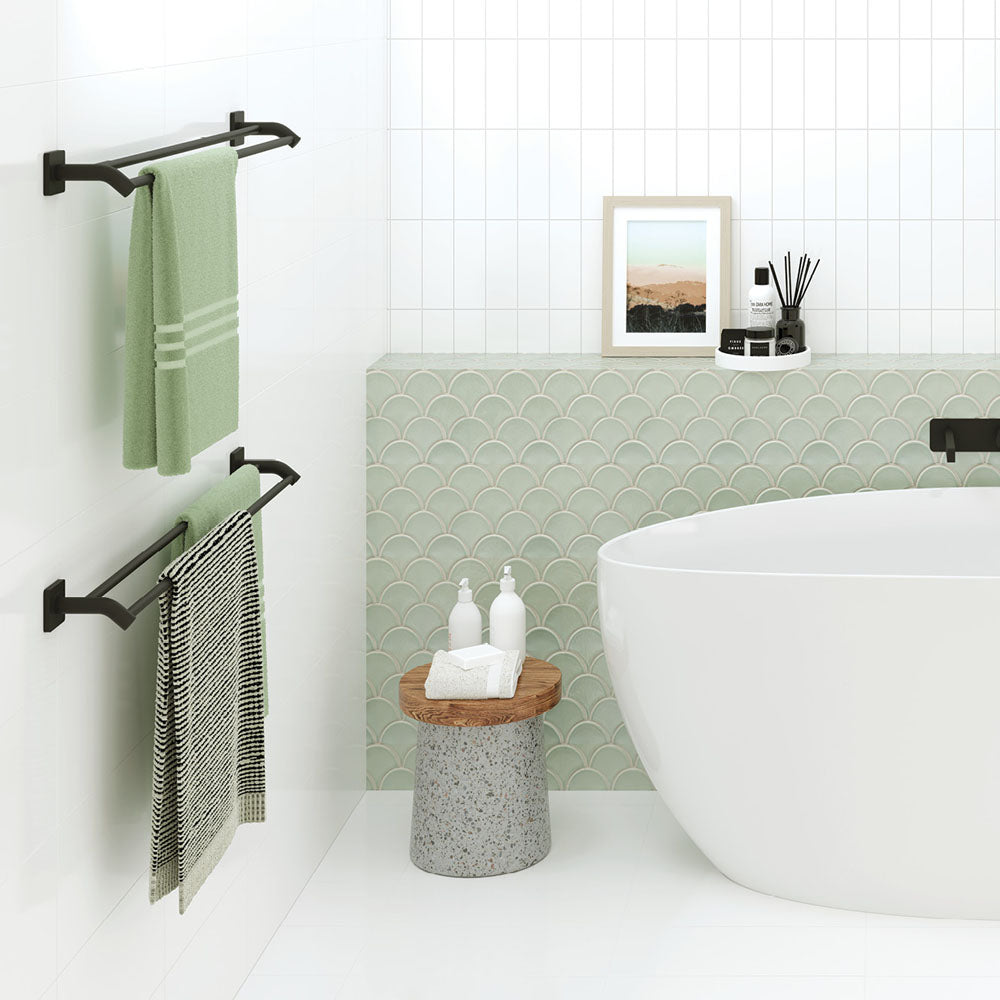 Sansa Double Towel Rail, 900mm, Matte Black