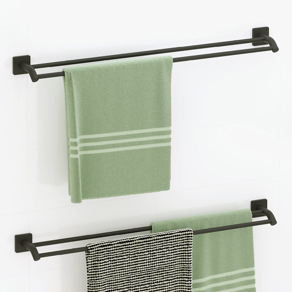 Sansa Double Towel Rail, 900mm, Matte Black