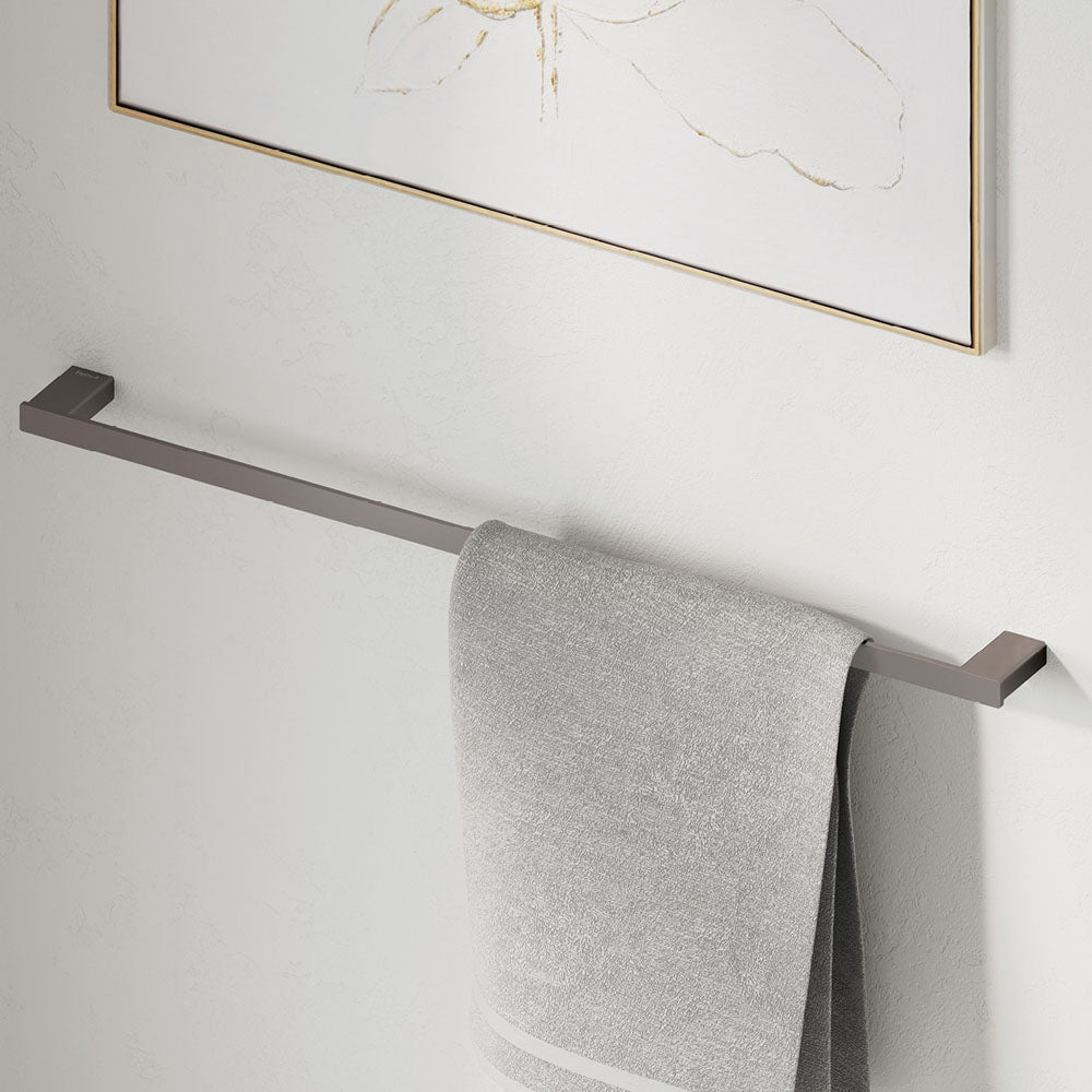 Tono Single Towel Rail, 610 mm, Gun Metal