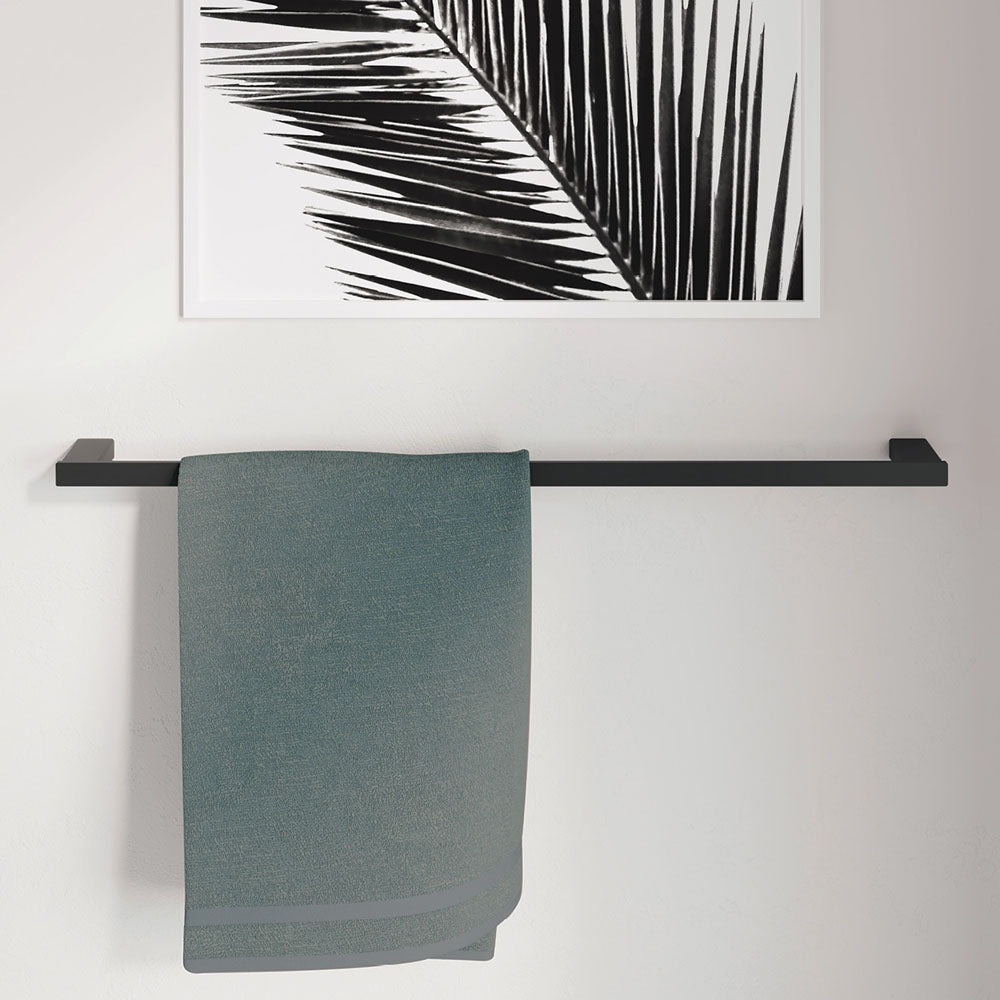 Tono Single Towel Rail, 610 mm, Matte Black