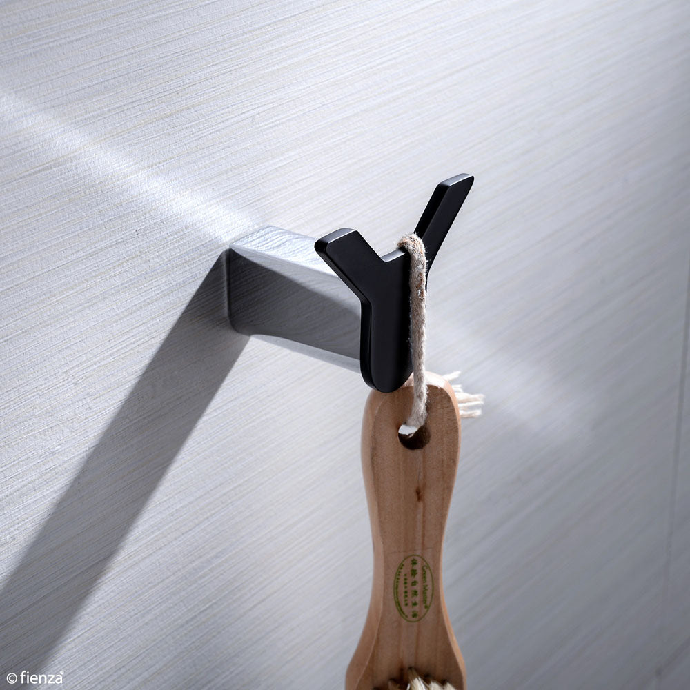 Lincoln Double Robe Hook, Mixed Finish