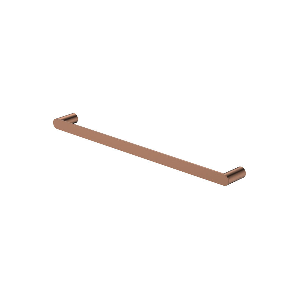 Empire Slim Single Towel Rail, 600mm, Brushed Copper