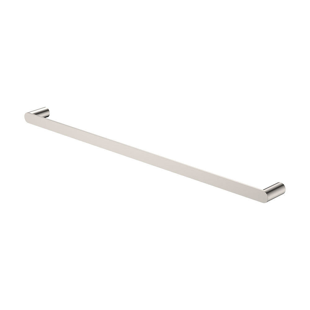 Empire Slim Single Towel Rail, 800mm, Brushed Nickel