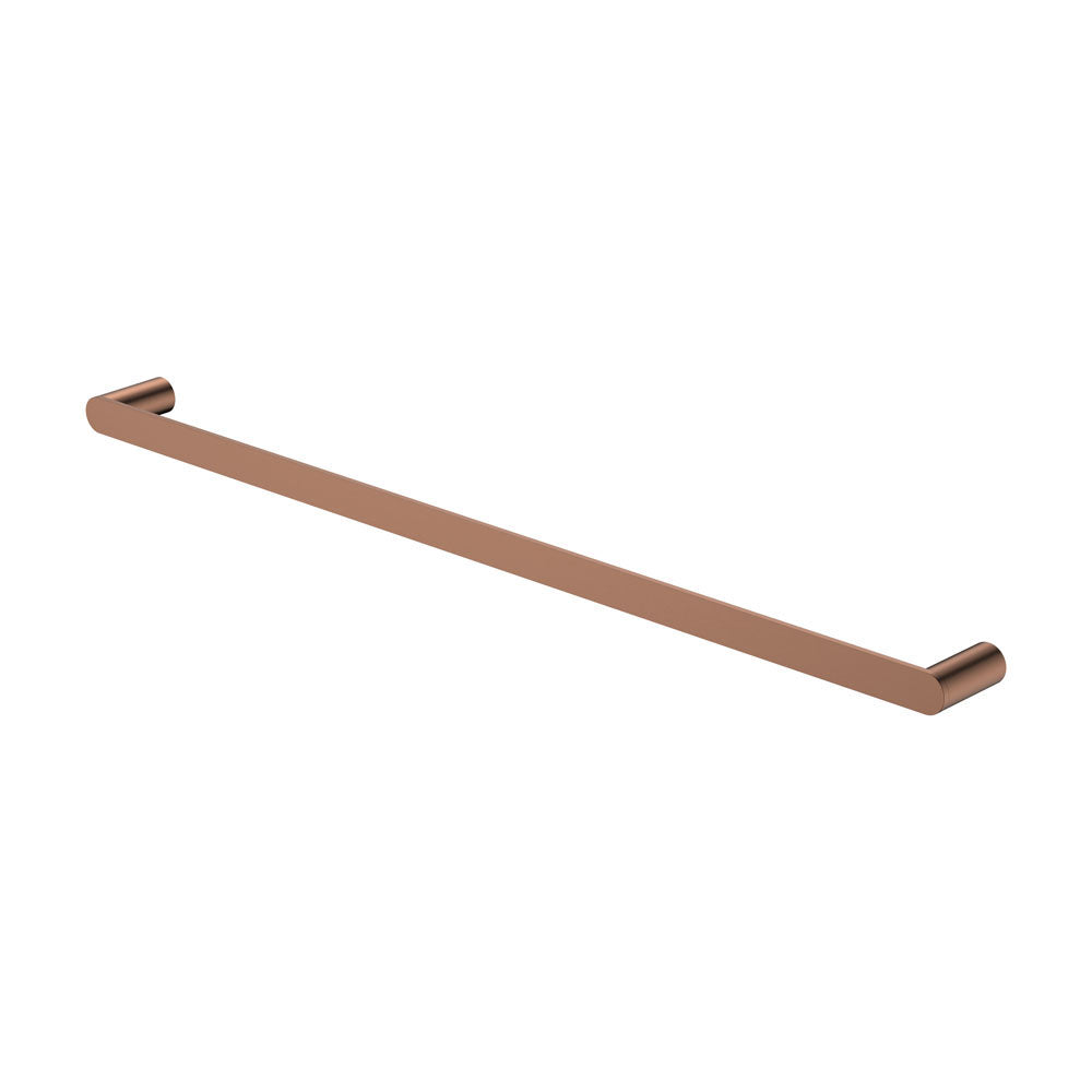 Empire Slim Single Towel Rail, 800mm, Brushed Copper