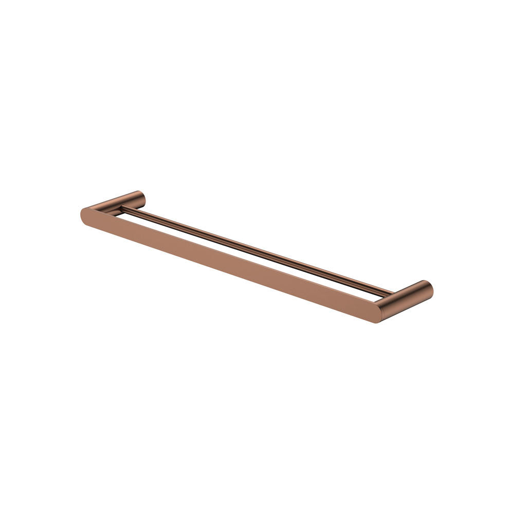 Empire Slim Double Towel Rail, 600mm, Brushed Copper