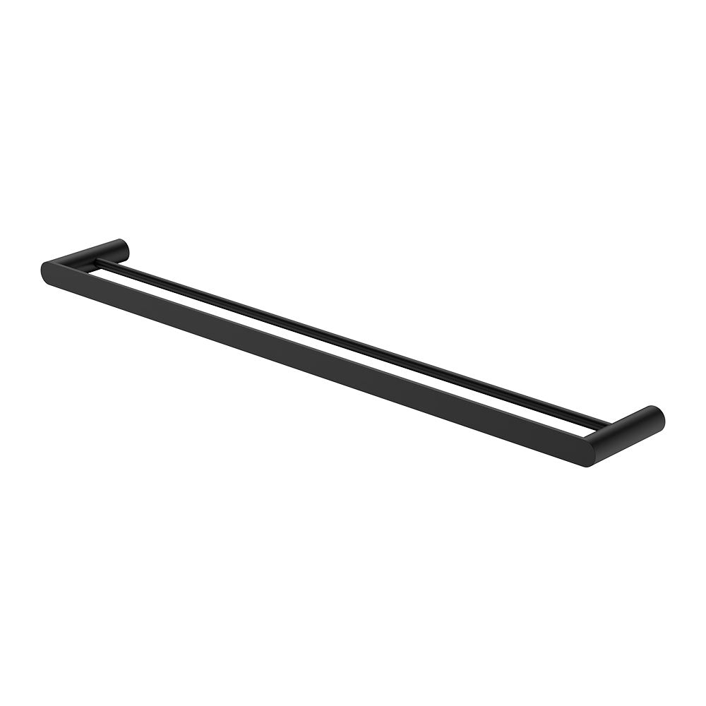 Empire Slim Double Towel Rail, 800mm, Matte Black