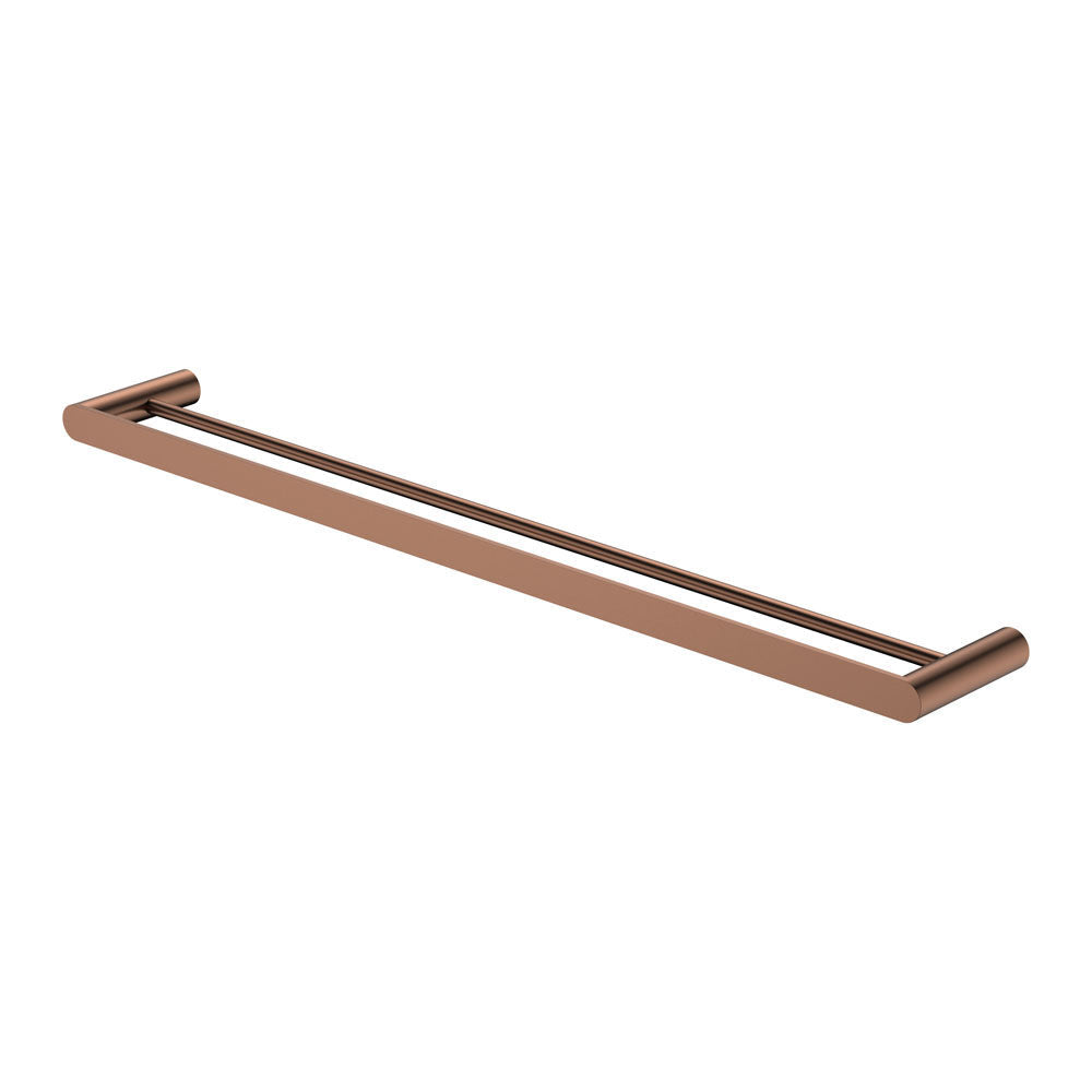 Empire Slim Double Towel Rail, 800mm, Brushed Copper