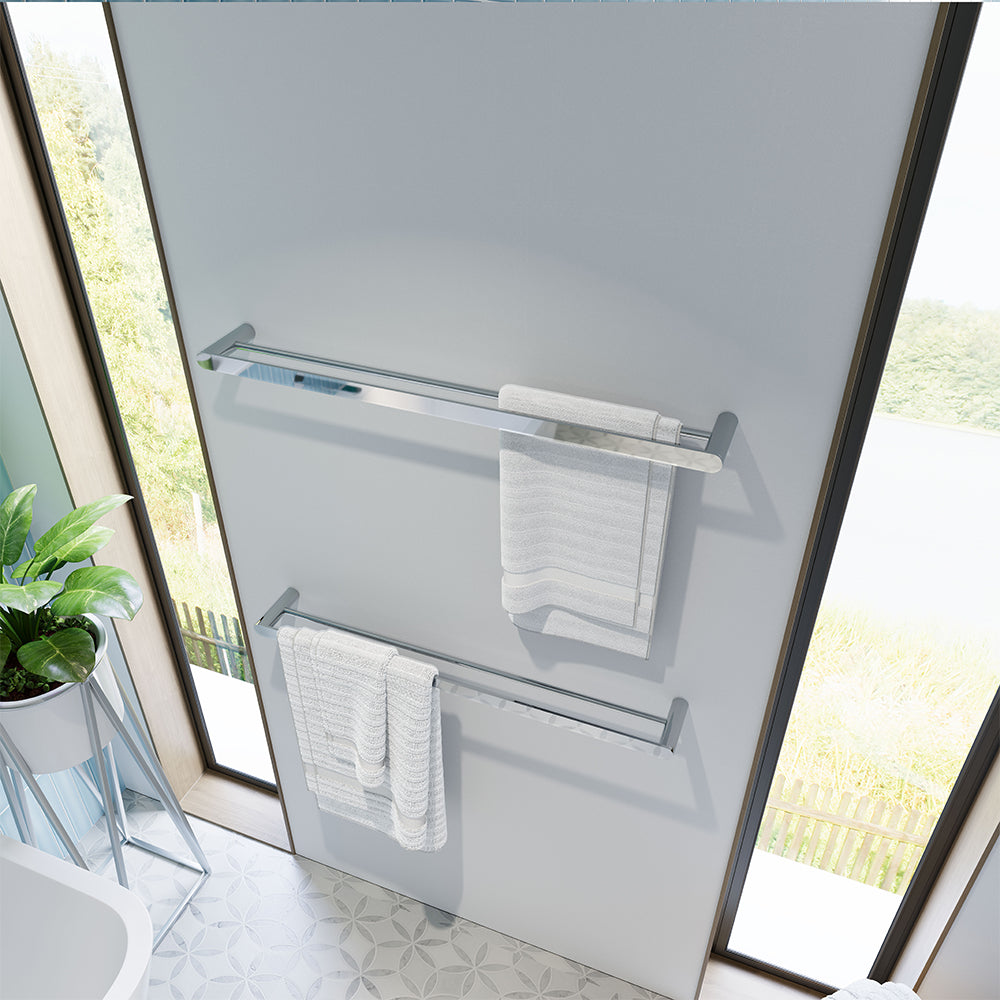 Empire Slim Double Towel Rail, 800mm, Chrome