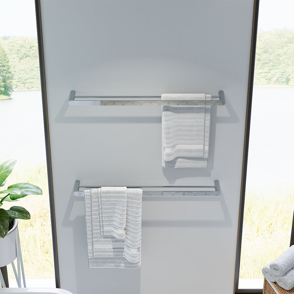 Empire Slim Double Towel Rail, 800mm, Chrome
