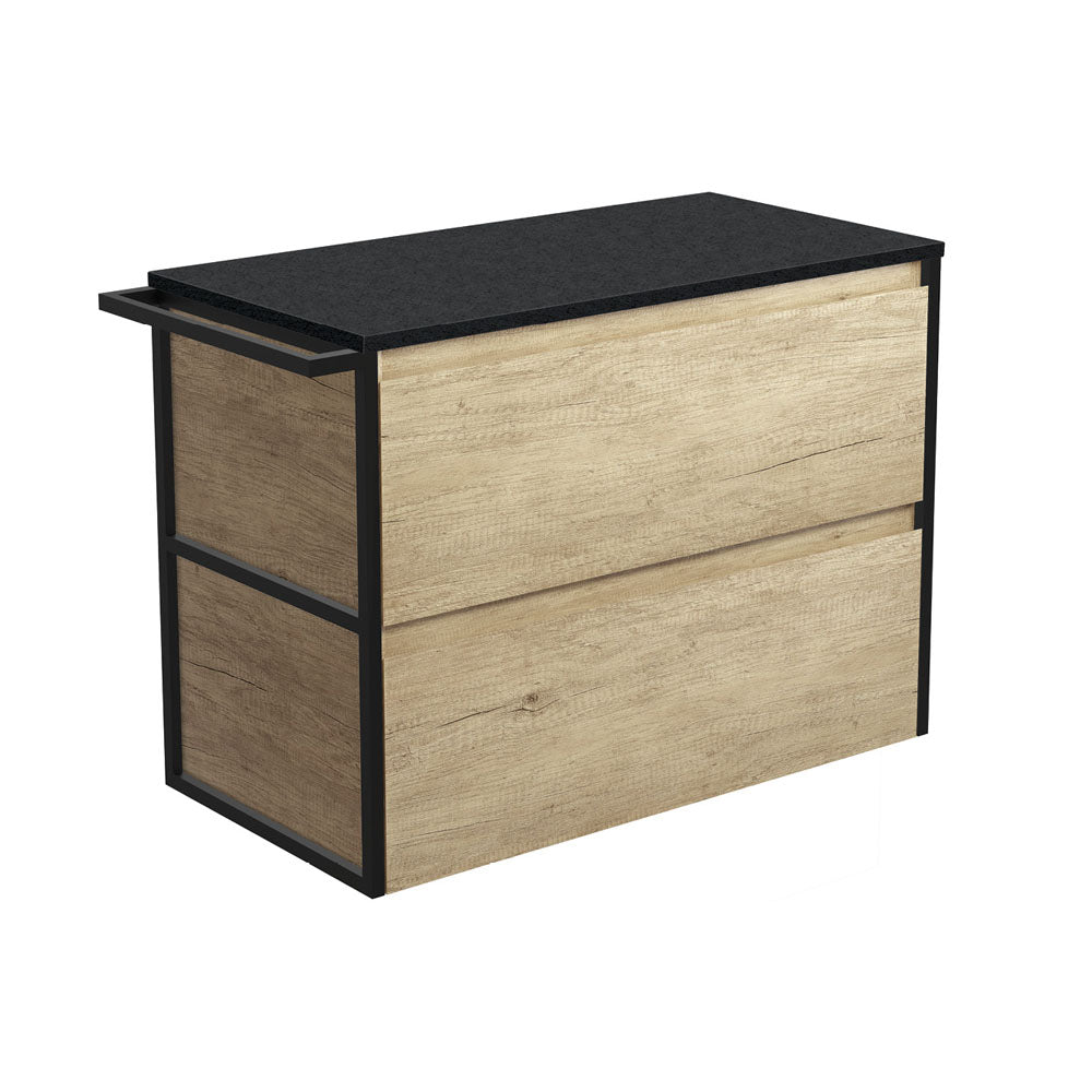Amato Scandi Oak 900 Wall-Hung Cabinet, 1 Frame & 1 Towel Rail