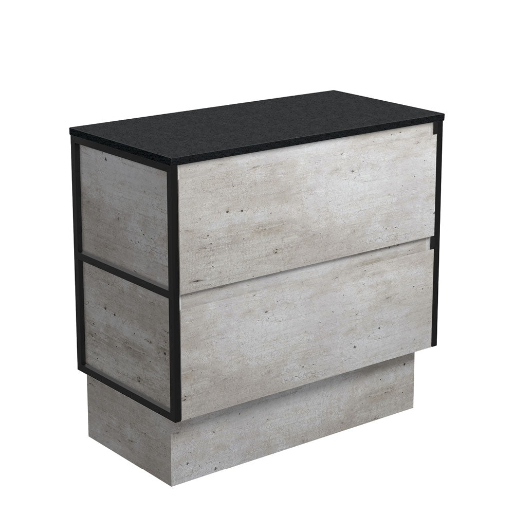 Amato Industrial 900 Cabinet on Kickboard, Matte Black Frames