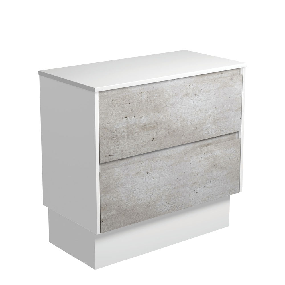 Amato Industrial 900 Cabinet on Kickboard, Satin White Panels