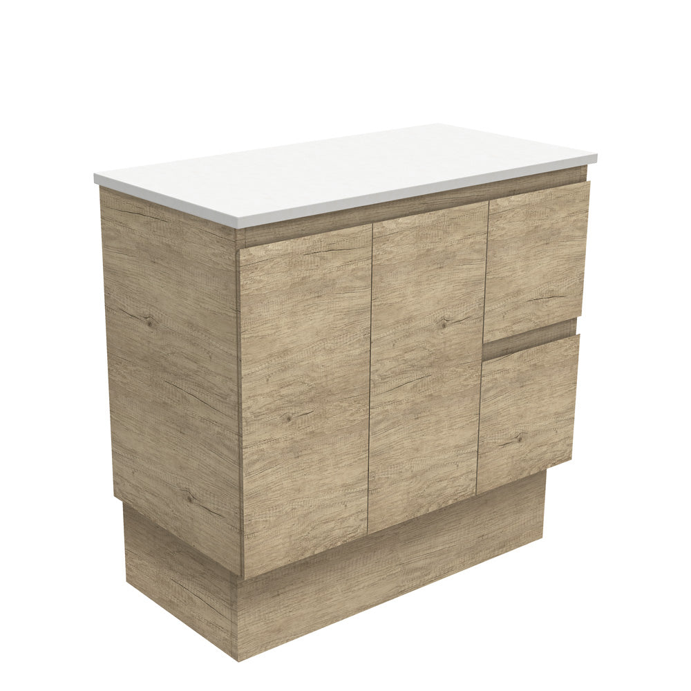 Edge Scandi Oak 900 Cabinet on Kickboard, Right Hand Drawers