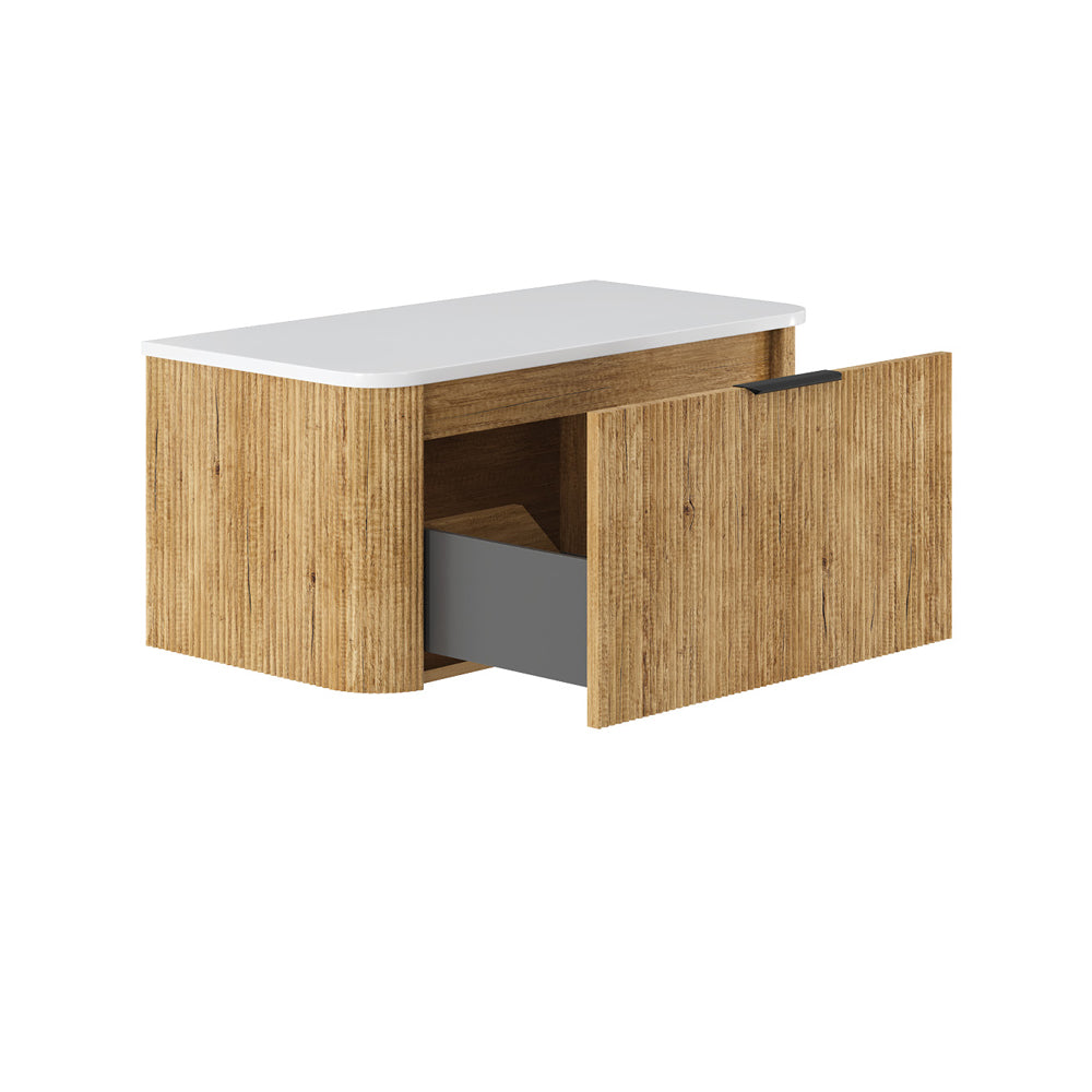 Minka Curved Scandi Oak 900 Wall Hung Cabinet