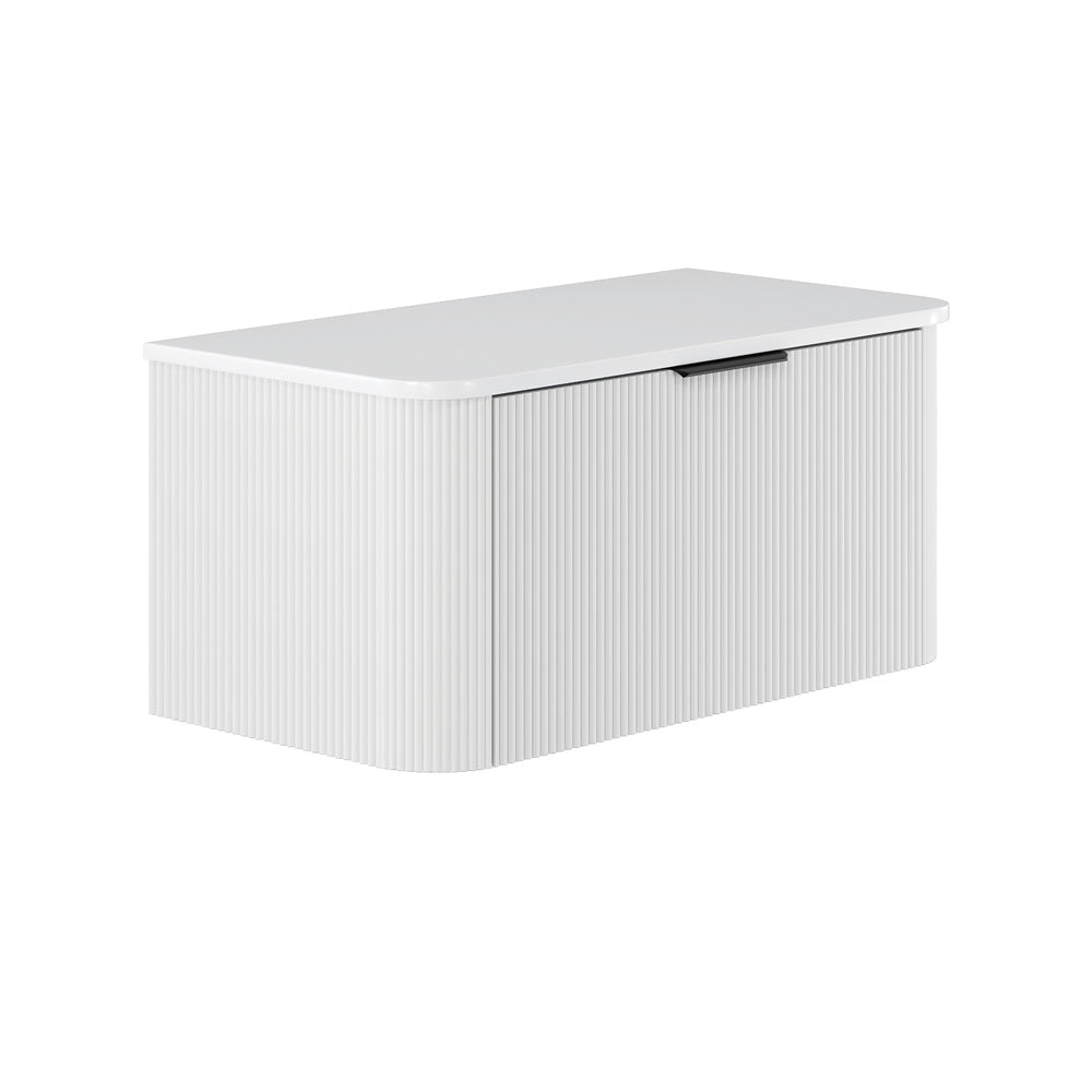 Minka Curved Satin White 900 Wall Hung Cabinet