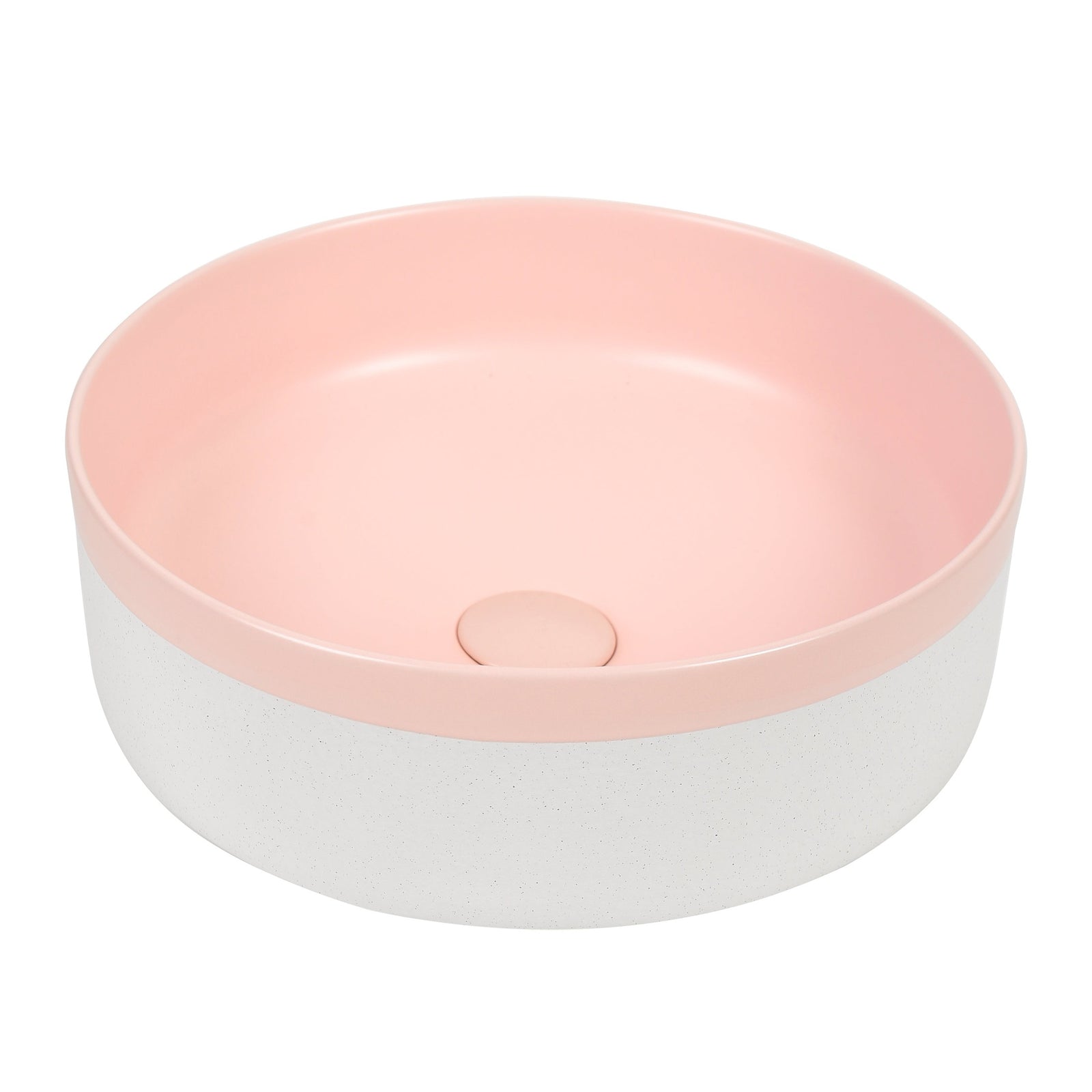 Colour Plus-37 Round Above-Counter Basin – Matte Pink at Blue Bathware