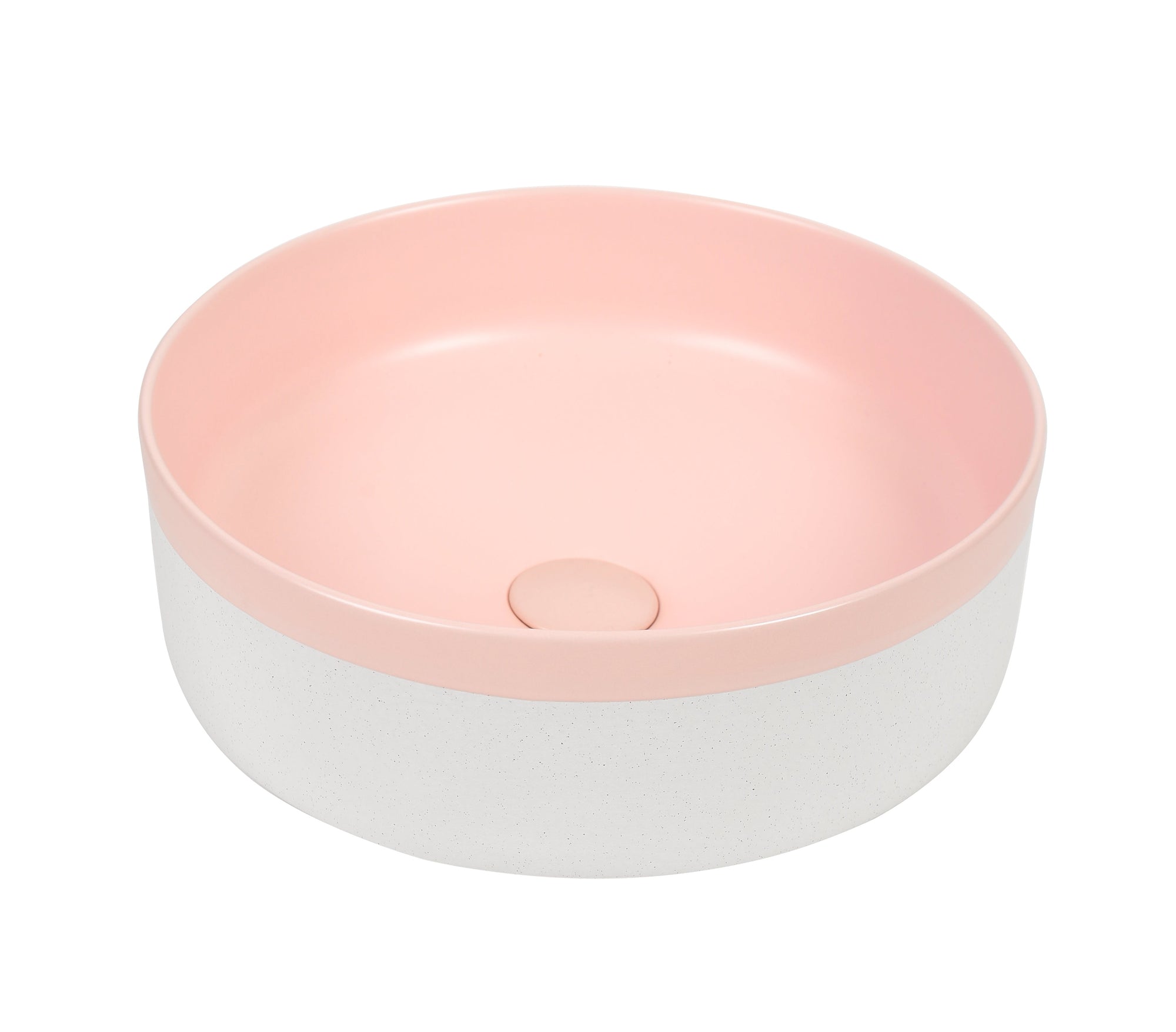 Colour Plus-37 Round Above-Counter Basin – Matte Pink at Blue Bathware
