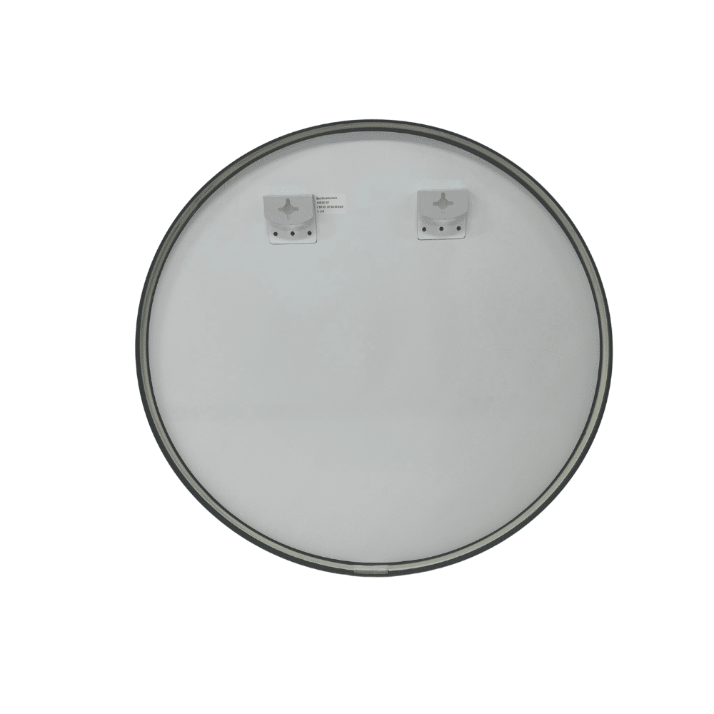 Modern Round Wall Mirror 120cm Black Aluminium Frame