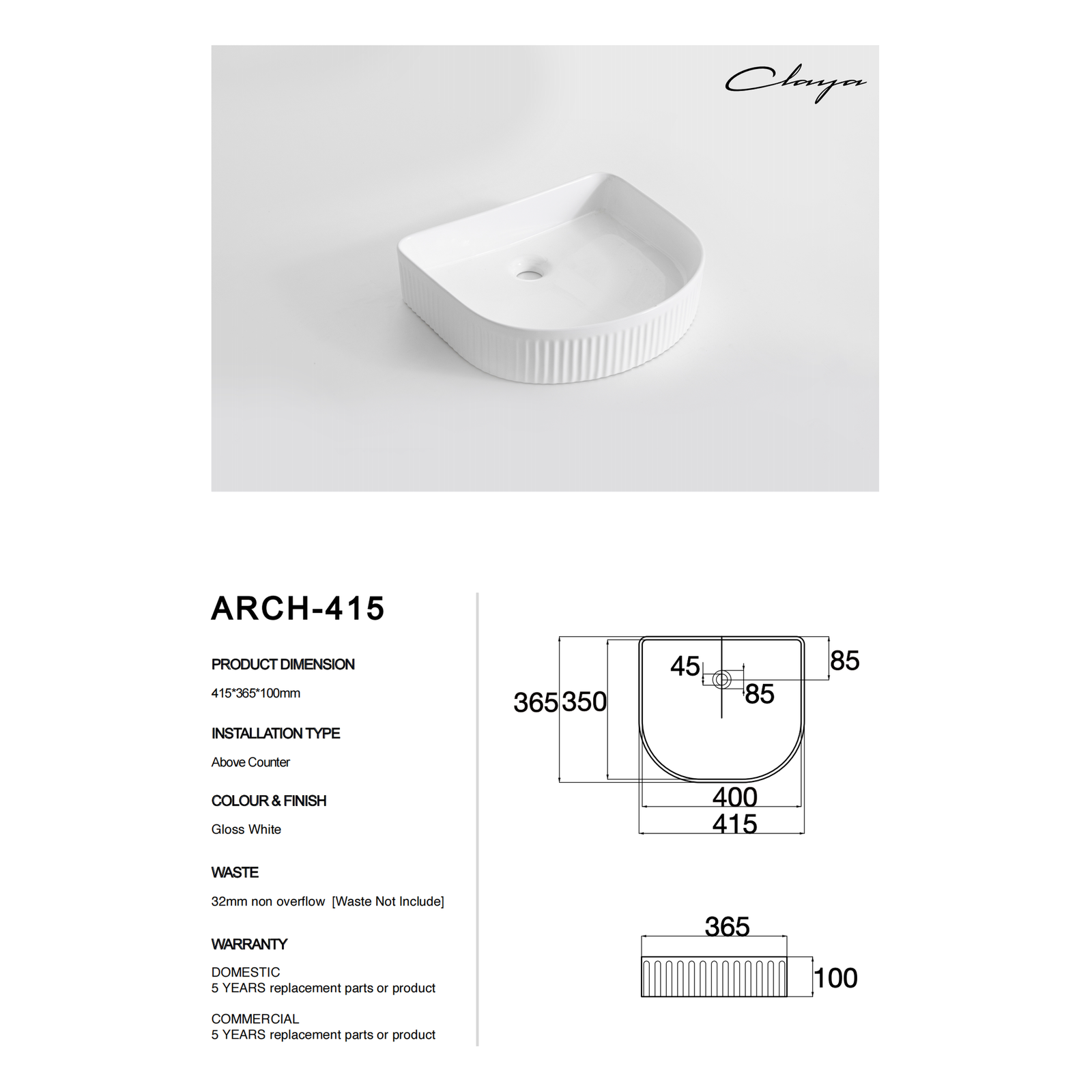 Arch-415-MW at Blue Bathware