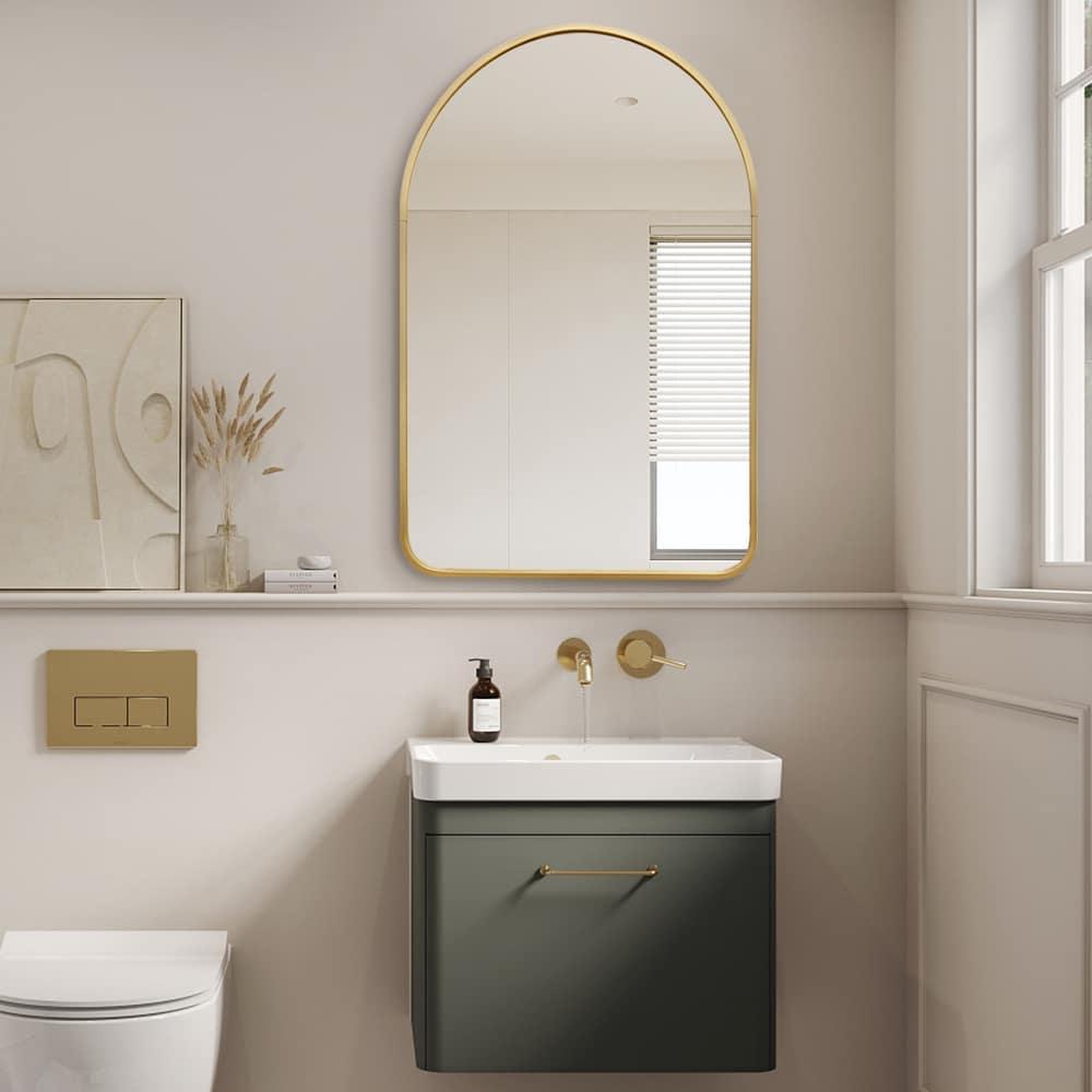 Arched Wall Mirror – 80x100cm Black or Gold Aluminium Frame