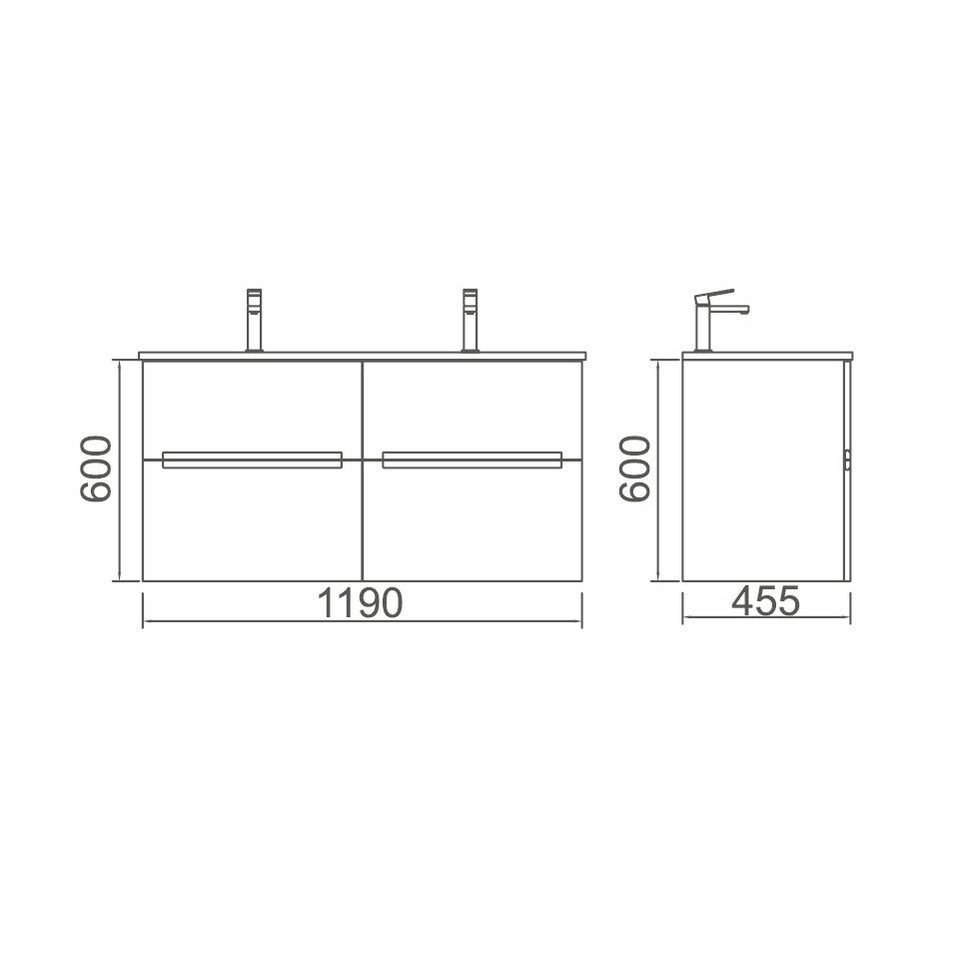 BELLA Wall Hung Vanity - Blue Bathware 