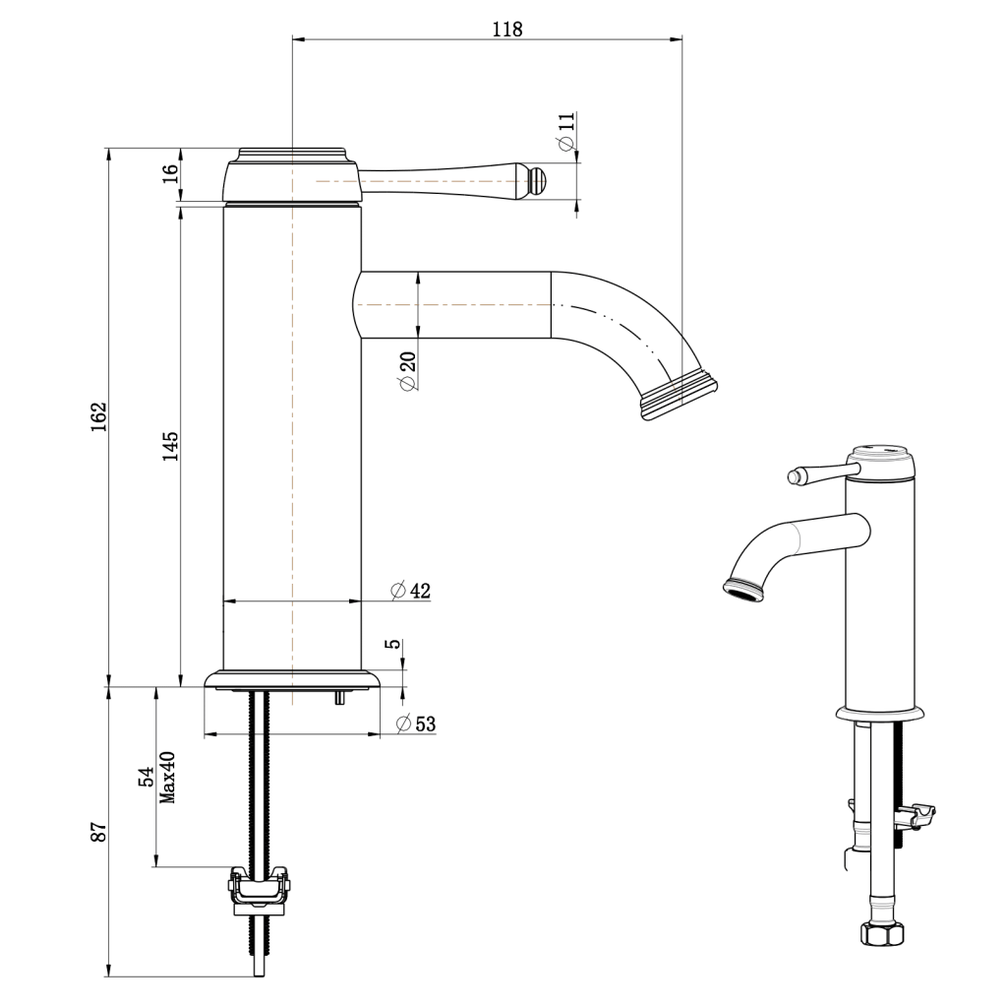 Mica Heritage Basin Mixer