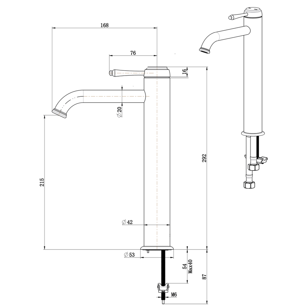 Mica Heritage Tall Basin Mixer