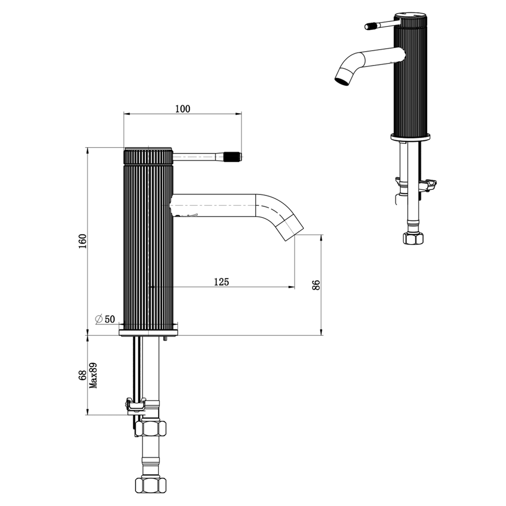 Mica Fluted Basin Mixer