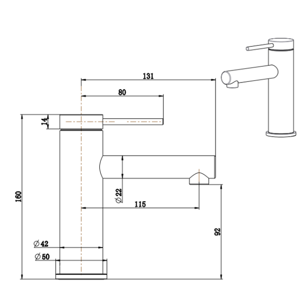 Mica Basin Mixer Straight