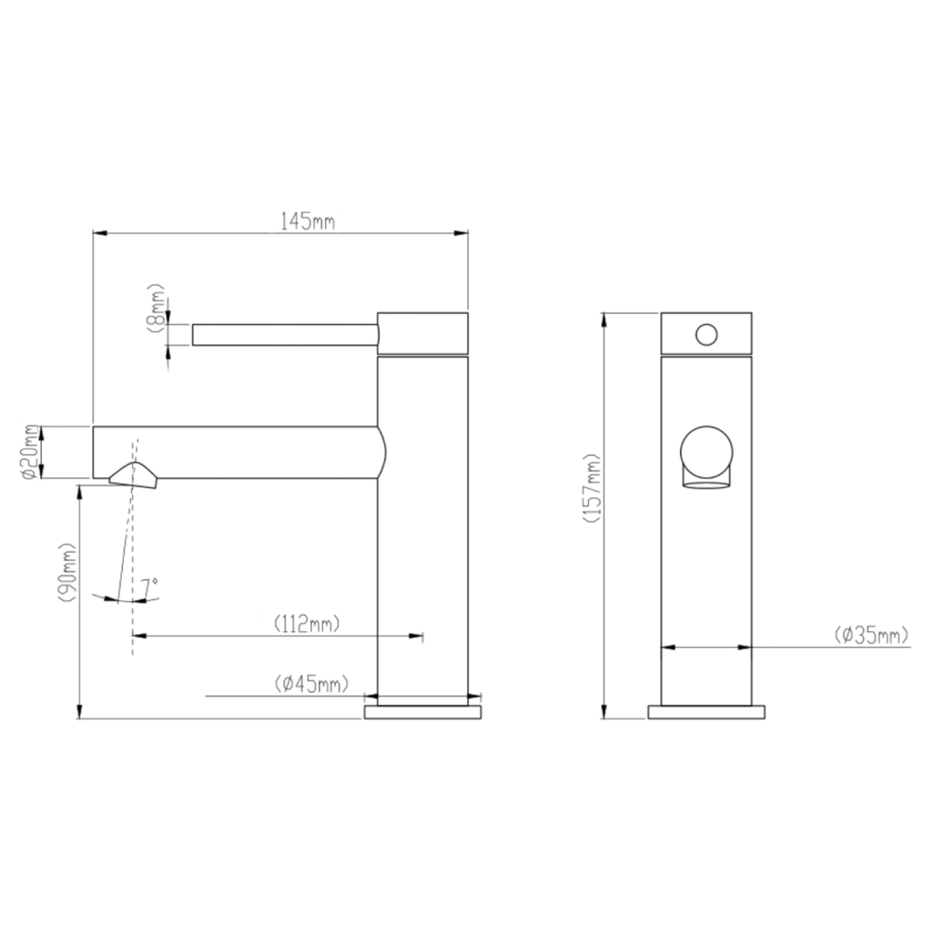 LVB Mica Basin Mixer - Straight Spout
