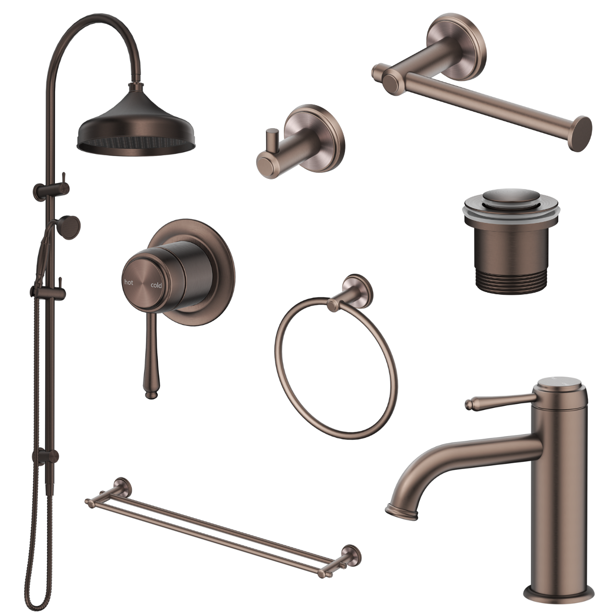 Bella Vista Mica Heritage 8-Piece Bathroom Package - Dusk Bronze
