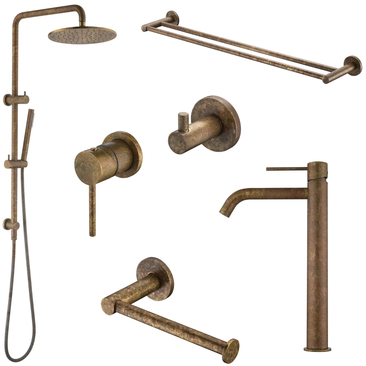 Bella Vista Mica 6-Piece Bathroom Package - Living Brass