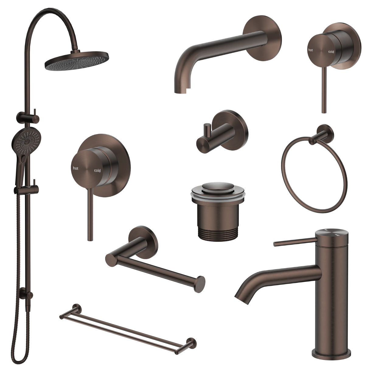 Bella Vista Mica 8-Piece Bathroom Package - Dusk Bronze