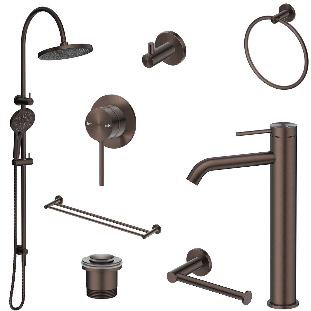 Bella Vista Mica 8-Piece Bathroom Package - Dusk Bronze