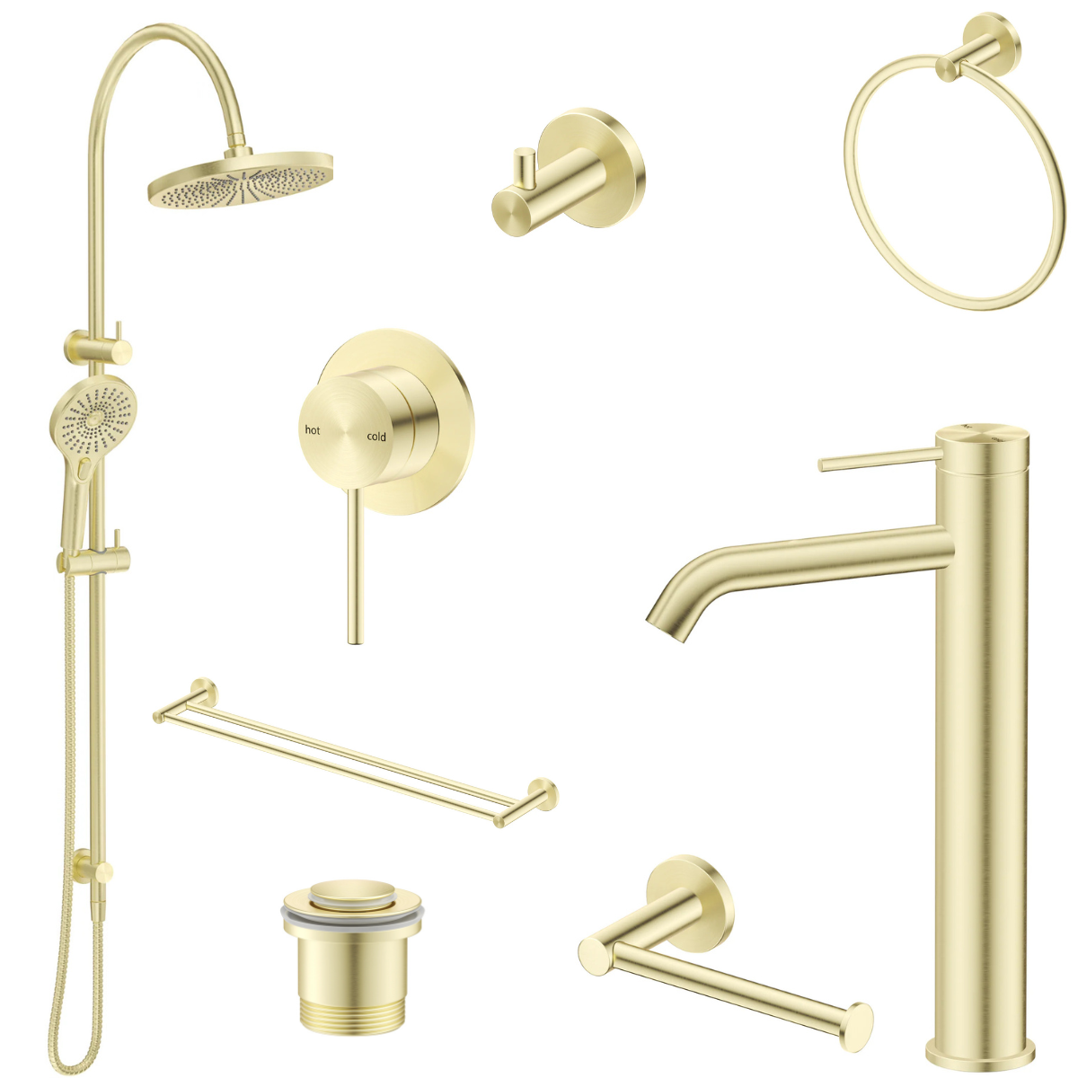 Bella Vista Mica 8-Piece Bathroom Package - French Gold