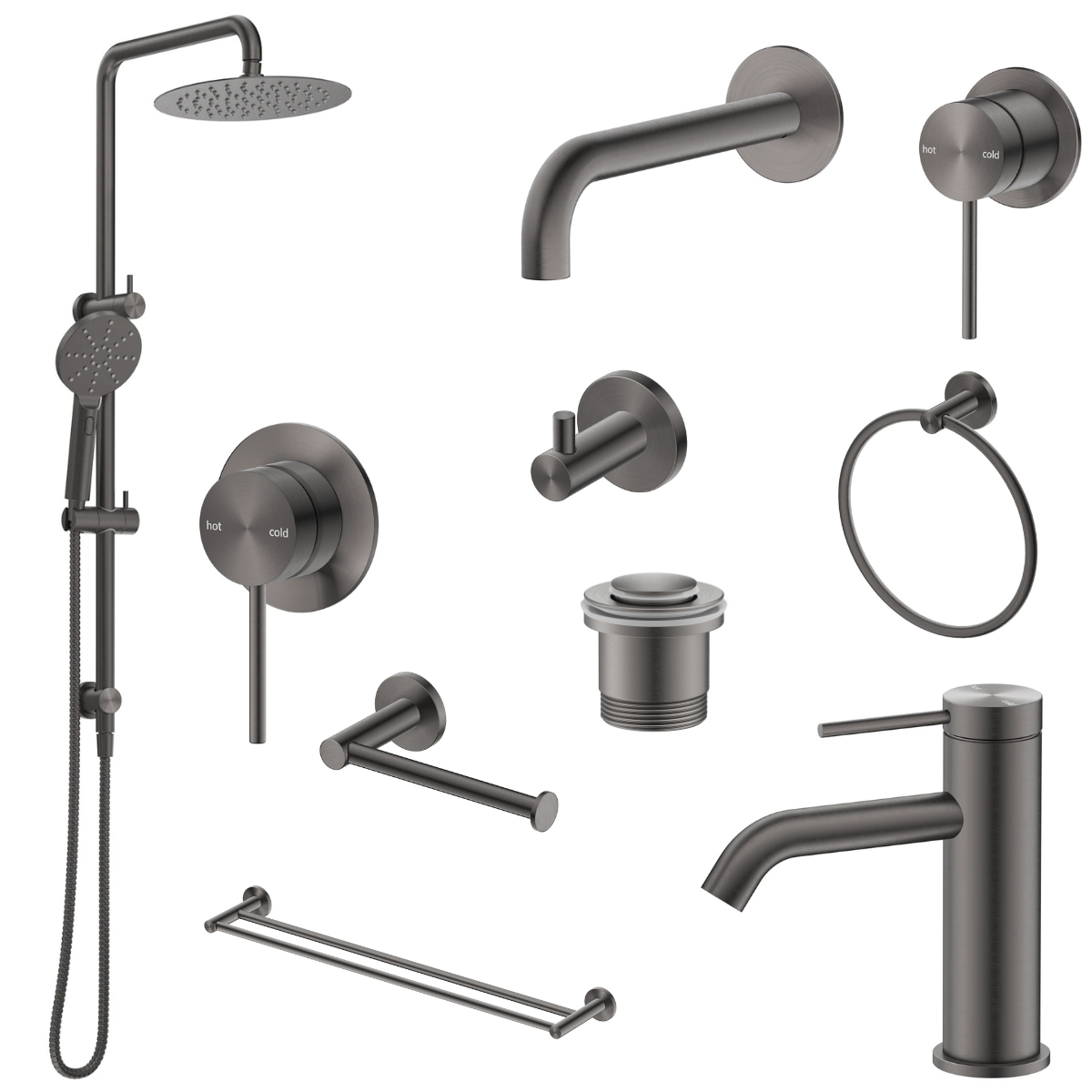 Bella Vista Mica 8-Piece Bathroom Package - Gun Metal