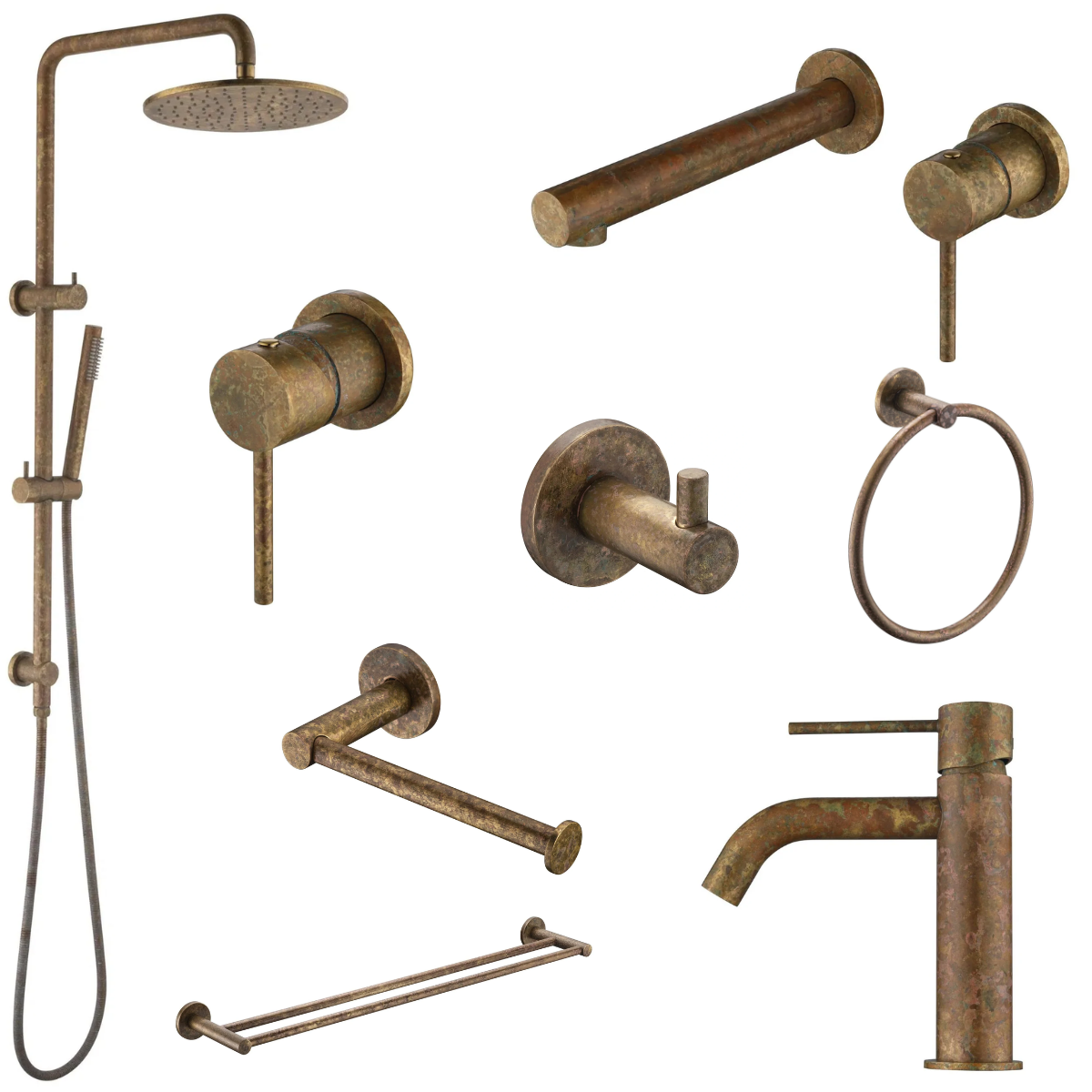 Bella Vista Mica 7-Piece Bathroom Package - Living Brass