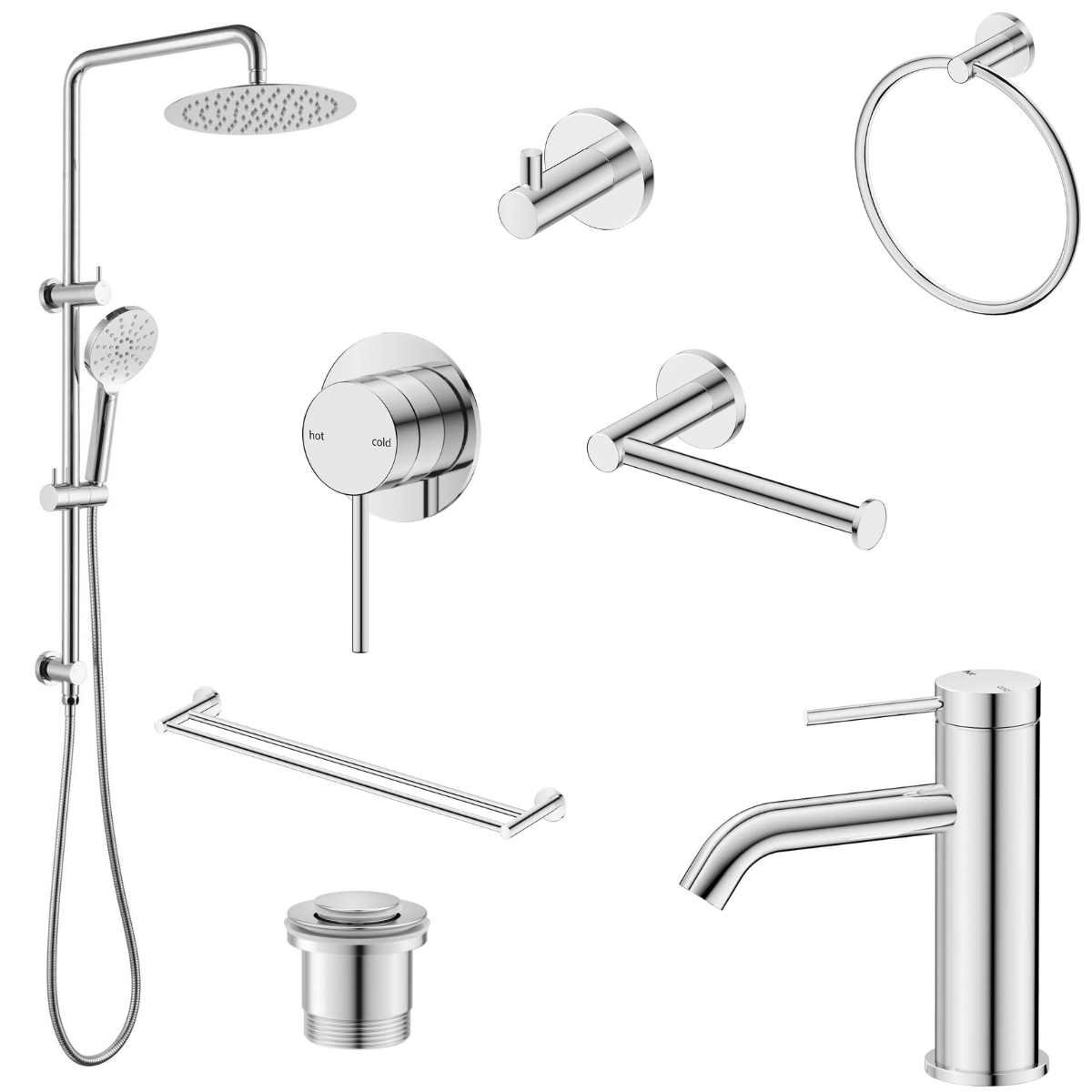 Bella Vista Mica 8-Piece Bathroom Package - Chrome