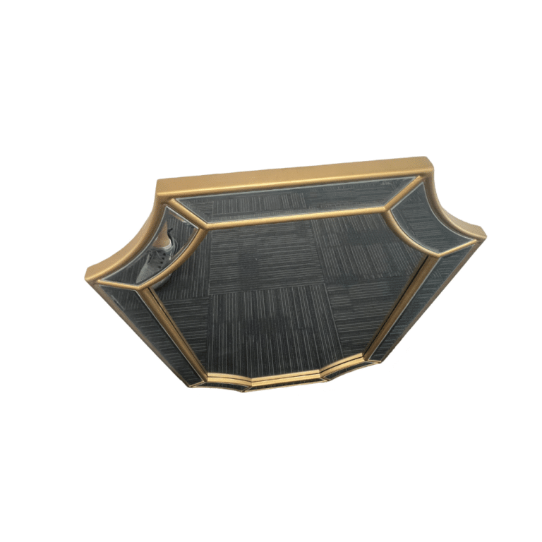 Besty Irregular Wall Mirror – 60 x 90cm Gold Solid Wood Accent