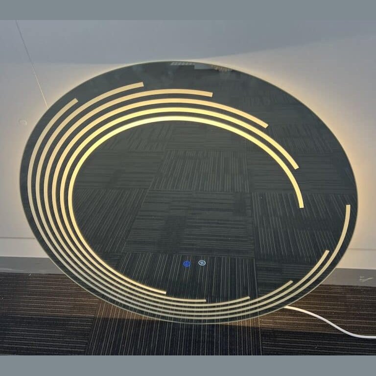Besty Round LED Mirror – 80cm Frameless Concentric with Defogger