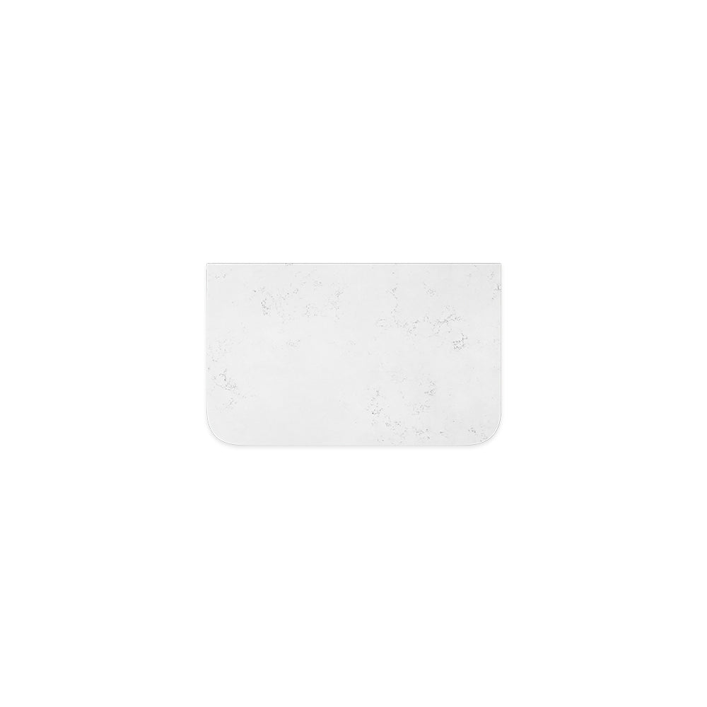 Bianco Marble Silica Free Stone Top, Curved Full Depth, 750mm