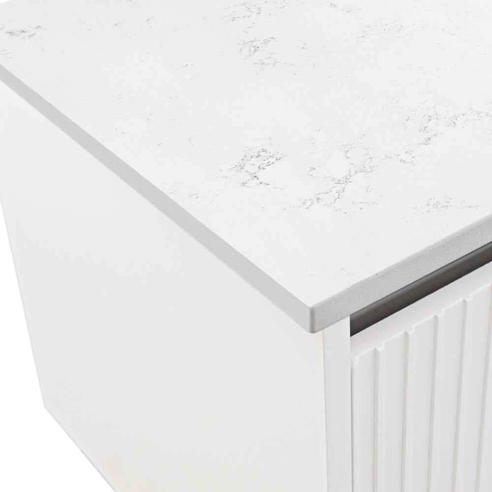 Bianco Marble Silica Free Stone Top, Ensuite Depth, 1200mm